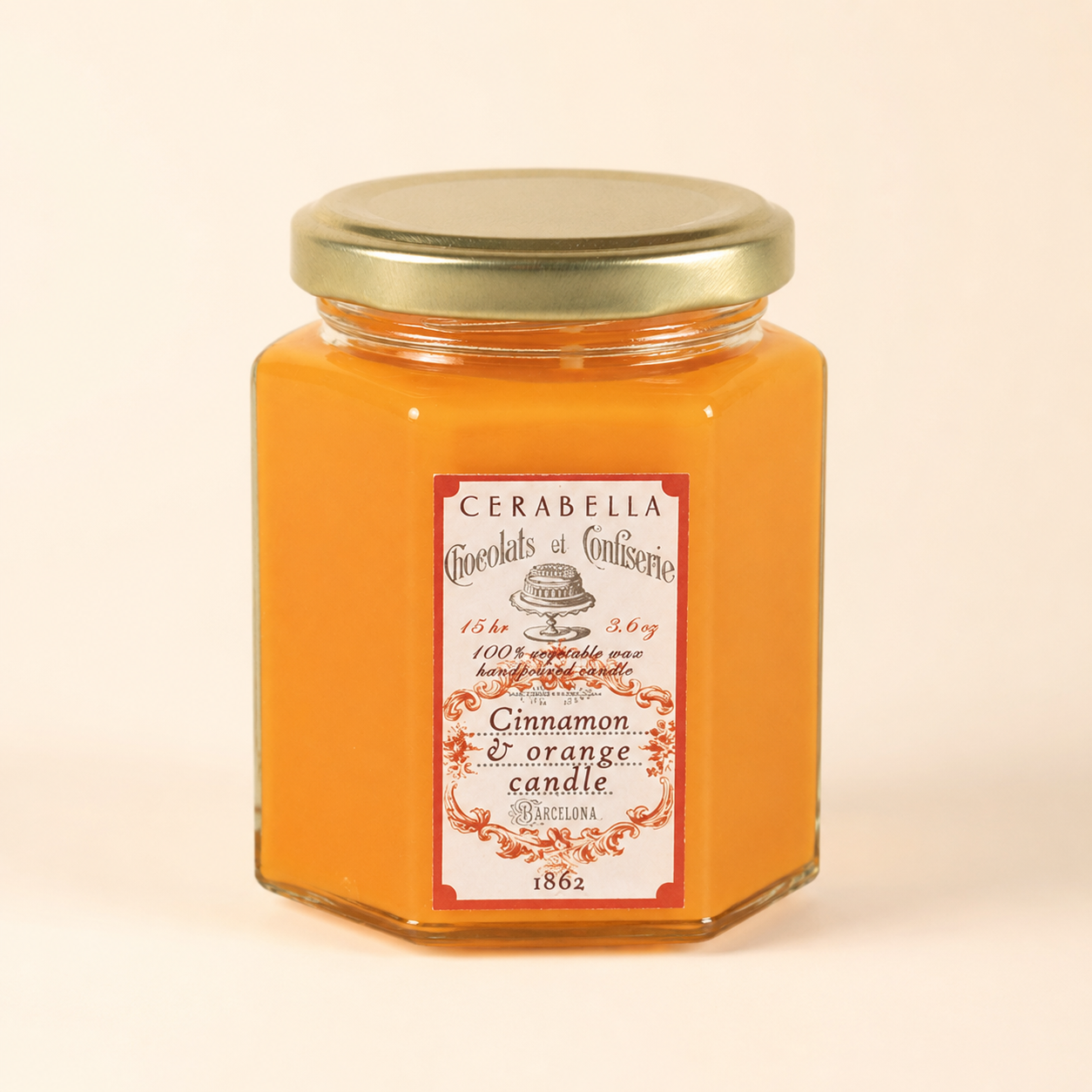 Vela Cerabella Sucre Canela y Naranja