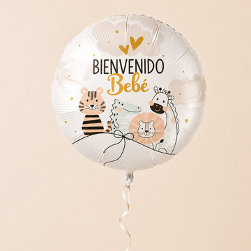 Globo de helio Bienvenido Bebé Jungle de 45 cm