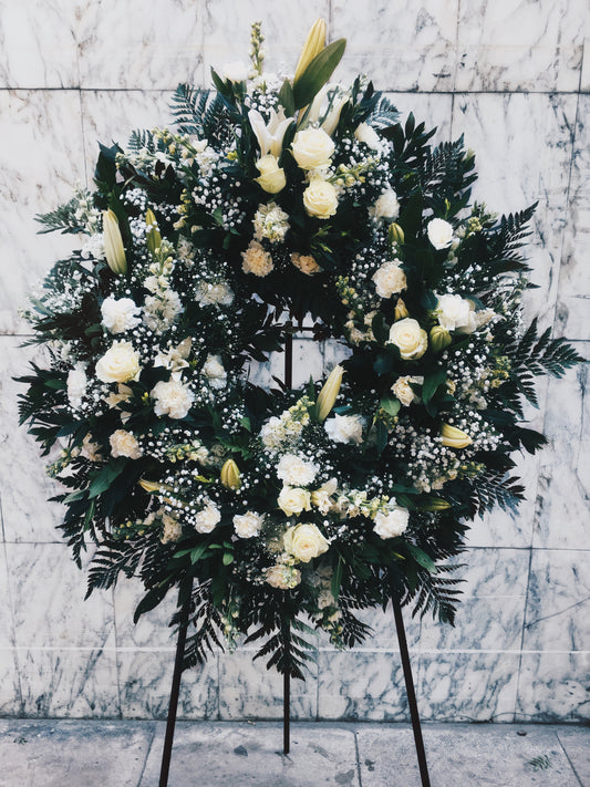Corona funerària - Blanc